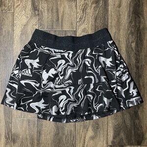 Adidas Aeroready Glam On Tennis Match Skirt Women's Small Black Silver Metallic